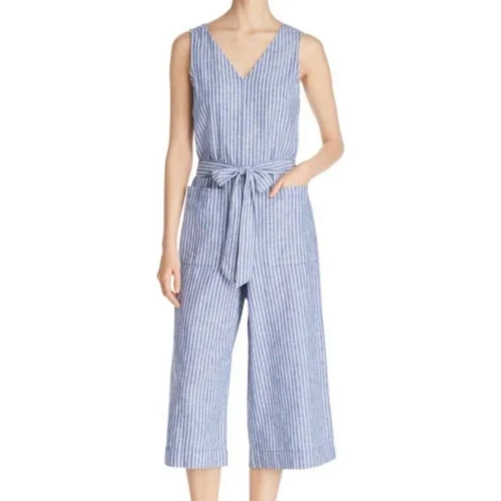 beachlunchlounge Blue and White Striped Jumpsuit - Picture 8 of 11